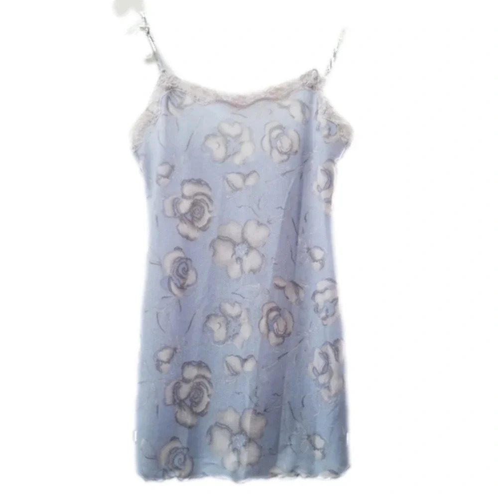 LA Senza Vintage Periwinkle Floral Lace Negligee
